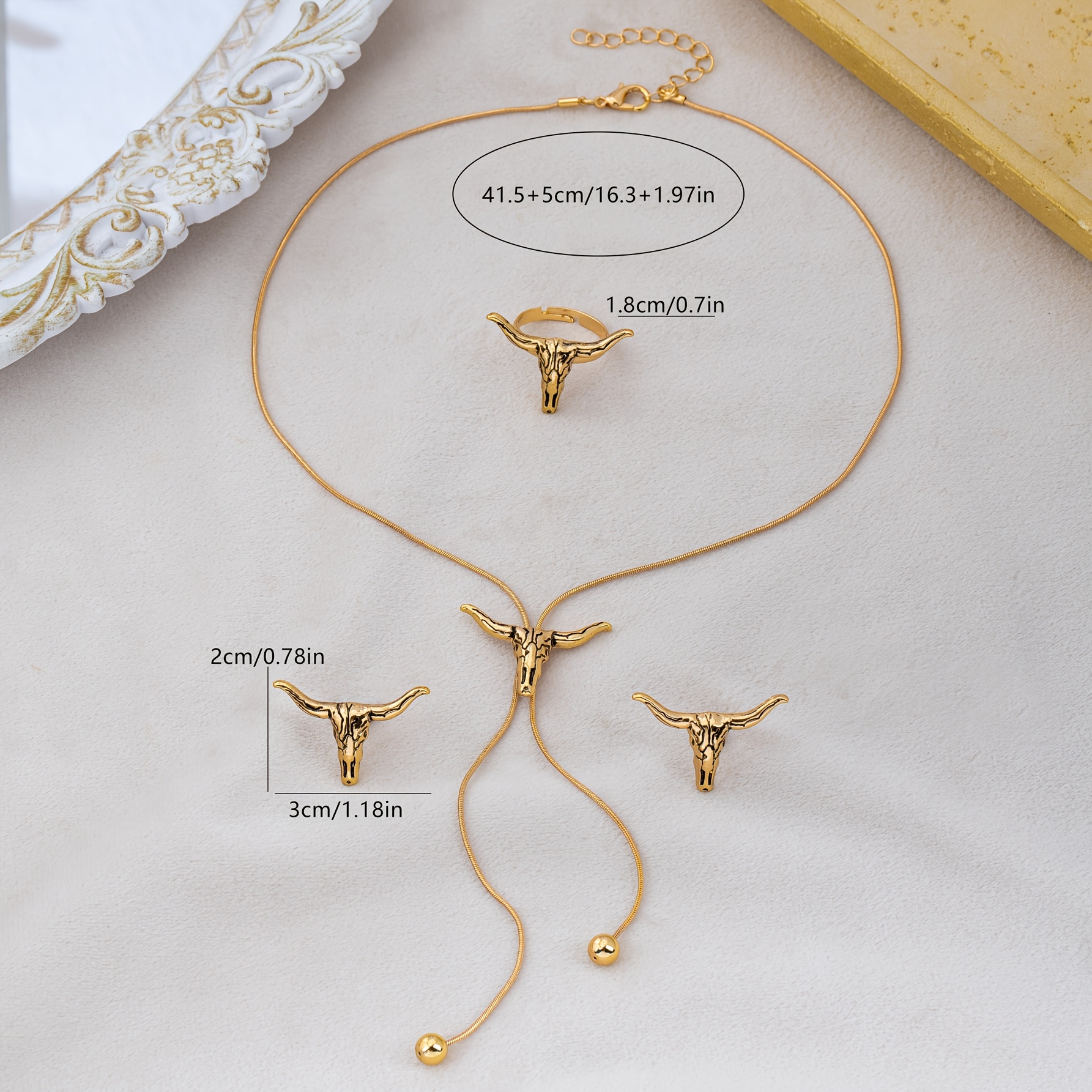 Women's Vintage Bull Head Jewelry Set